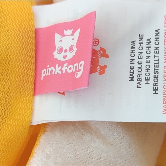 Rubies Costume Co. Inc. Pink Fong Yellow Baby Shark Halloween Costume Size 3T-4T - Picture 2 of 9